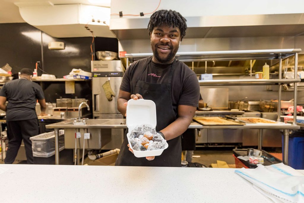 An employee of Spice Kitchen